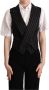 Dolce & Gabbana Black Brown Leopard Print Waistcoat Vest Zwart Dames - Thumbnail 1