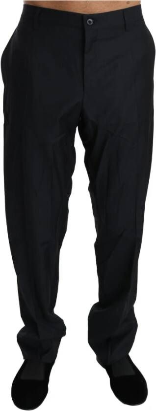 Dolce & Gabbana Wool Black Formal Dress Trouser Men Pants Zwart Heren