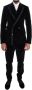 Dolce & Gabbana Zwart Fluweel Slim Double Breasted Suit Black Heren - Thumbnail 1