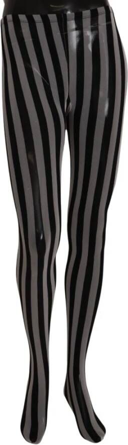 Dolce & Gabbana Gestreepte Panty`s Kousen Authentiek Italiaans Ontwerp Black Dames