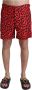 Dolce & Gabbana Red Patterned Beachwear Shorts Swimwear Rood Heren - Thumbnail 1
