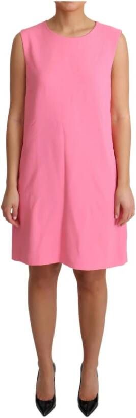 Dolce & Gabbana Pink Shift Sleeveless Knee Length Dress Roze Dames