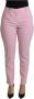 Dolce & Gabbana Pink Virgin Wool Stretch Tapered Trouser Pants Roze Dames - Thumbnail 1
