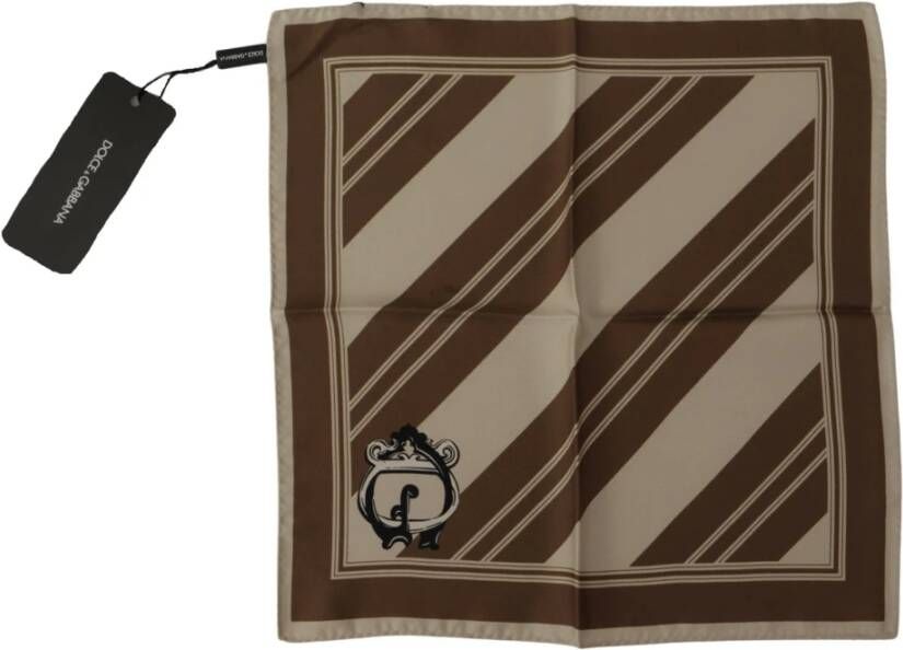 Dolce & Gabbana Zijden Heren Sjaal Brown Heren