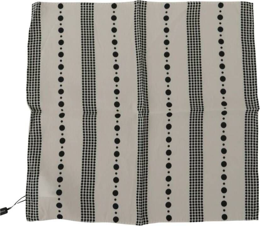 Dolce & Gabbana Wit gestippelde strepen vierkante zakdoek sjaal Multicolor