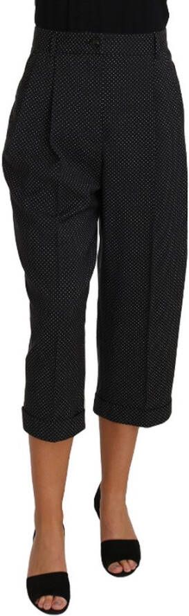 Dolce & Gabbana Polka Dot Cropped Pegged Pants Zwart