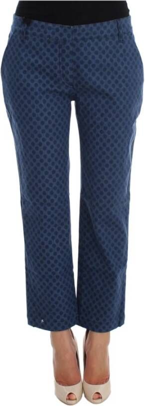 Dolce & Gabbana Blauwe Polka Gestippelde Stretch Capri Jeans Blue Dames