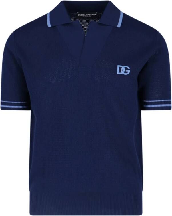 Dolce & Gabbana Cotton polo shirt Blauw Heren