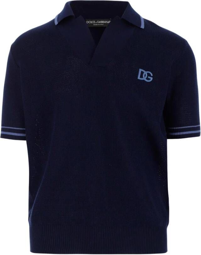 Dolce & Gabbana Polo Shirts Blauw Heren