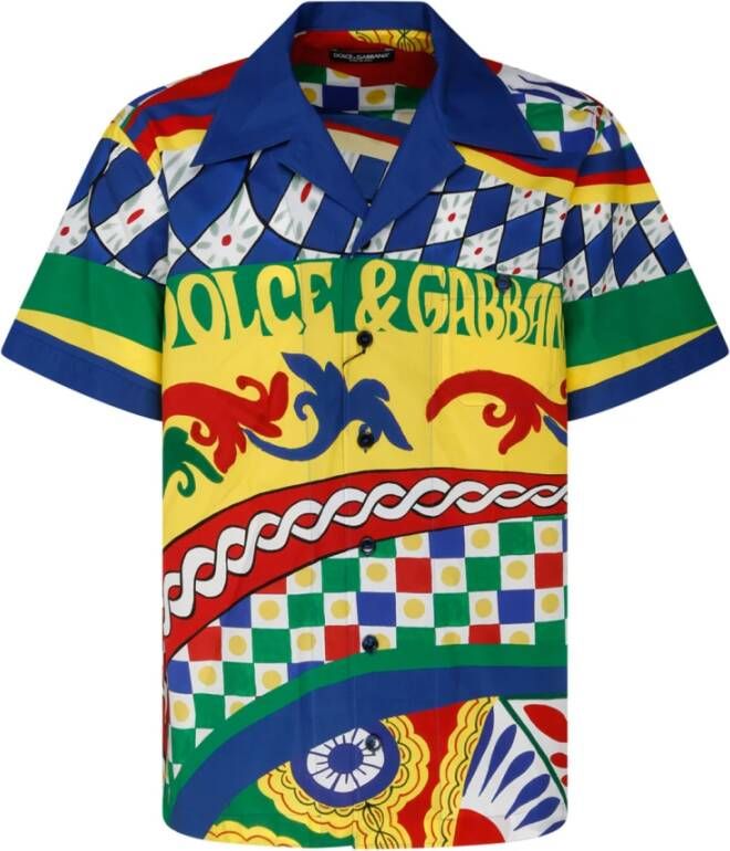 Dolce & Gabbana Multicolor Carretto Print Overhemd Multicolor Heren