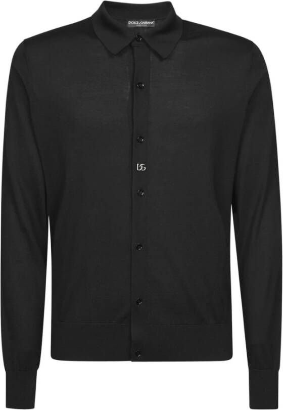 Dolce & Gabbana Zwarte Polo Shirt Verfijnde Stijl Black Heren