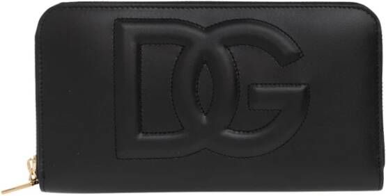 Dolce & Gabbana Zwarte portemonnee met ritssluiting en logo Black Dames