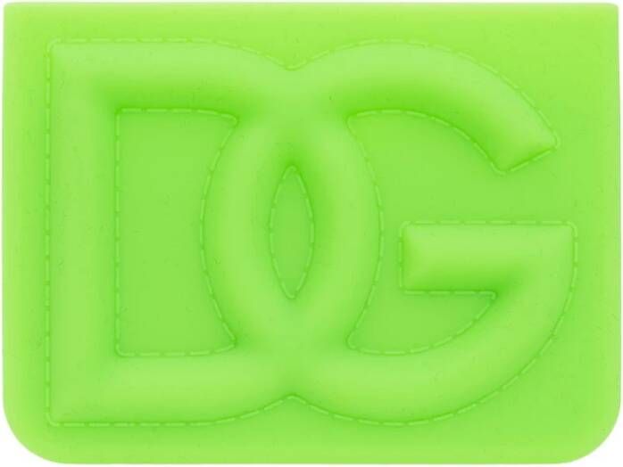 Dolce & Gabbana Groene Siliconen Logo Kaarthouder Portemonnee Green Heren