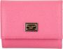 Dolce & Gabbana Franse Flap Portemonnee in Dauphine-Bedrukt Kalfsleer Pink Dames - Thumbnail 5
