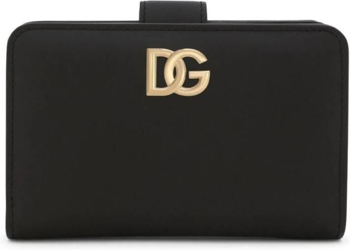 Dolce & Gabbana Stijlvolle Zwarte Portemonnee Kaarthouder Black Dames