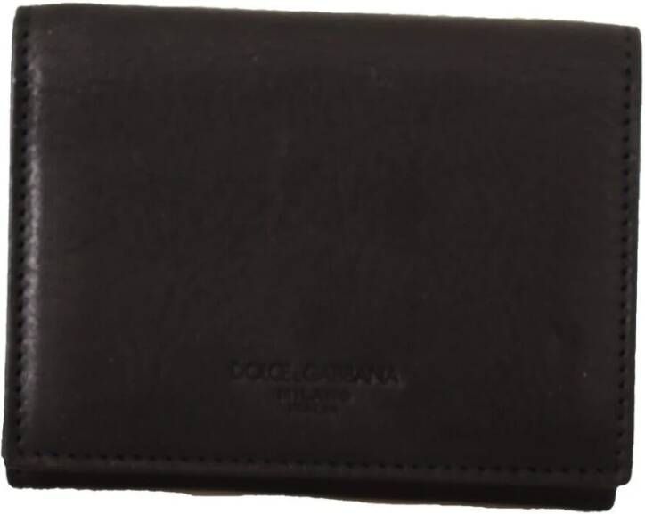 Dolce & Gabbana Zwarte Leren Trifold Portemonnee Riem Multi Kit Portemonnee Black Unisex