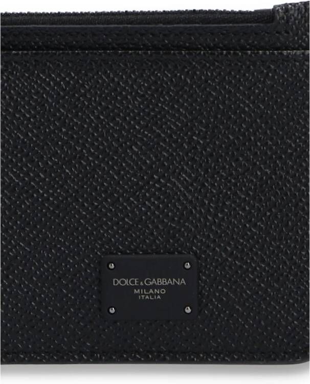 Dolce & Gabbana Leren Kaarthouder Organizer Black Heren