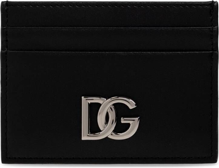 Dolce & Gabbana Kaarthouder met crossover `Dg` -logo Zwart Heren