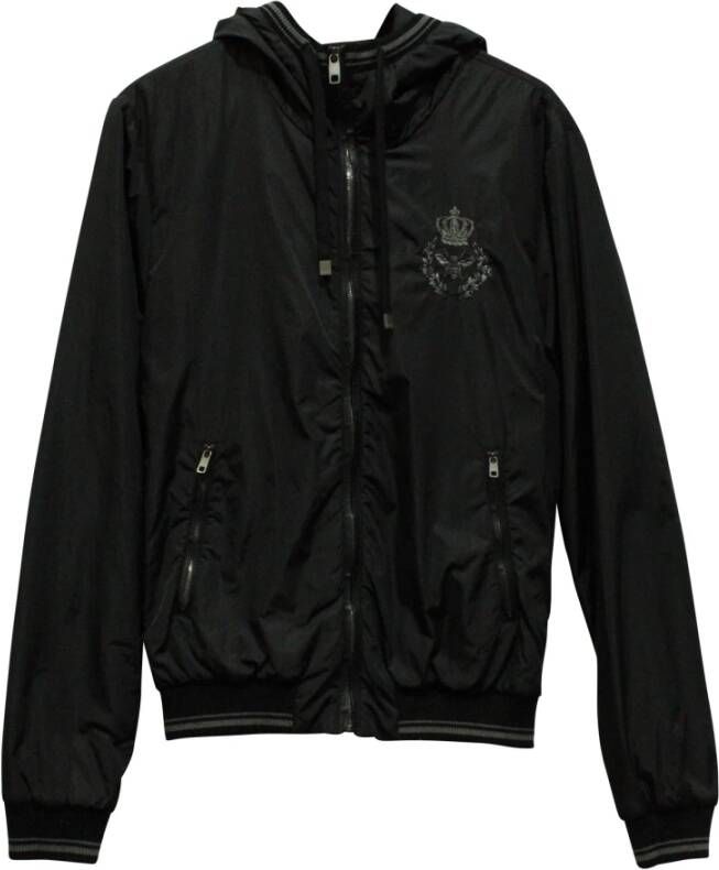 Dolce & Gabbana Pre-owned Bomber Jacket met een kap Zwart Heren