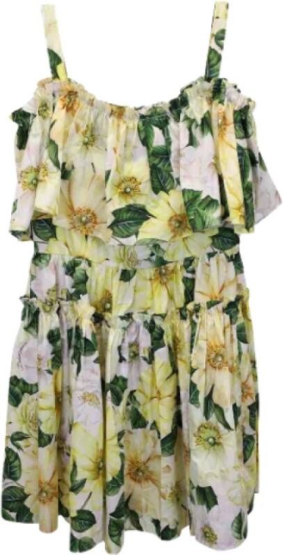 Dolce & Gabbana Pre-owned Cotton dresses Geel Dames