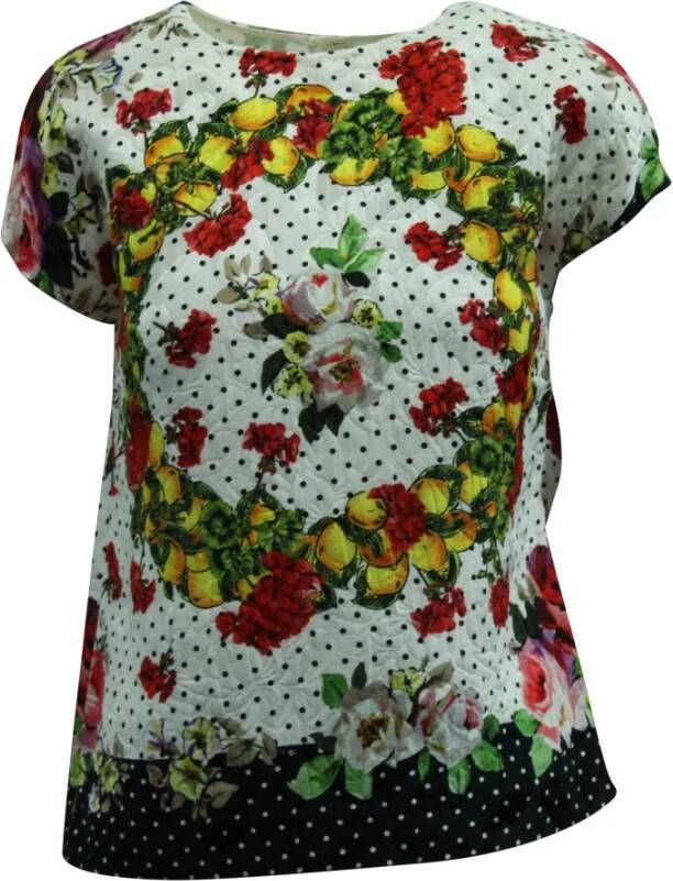 Dolce & Gabbana Pre-owned Dolce Gabbana bloemen- en citroenprintshirt in witte viscose Wit Dames