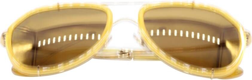 Dolce & Gabbana Pre-owned Dolce Gabbana Mirror Griffe Sunglasses in Yellow Metal Geel Dames