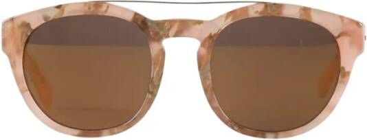Dolce & Gabbana Pre-owned Dolce Gabbana Nude Marble Acetate Round Sunglasses Beige Dames