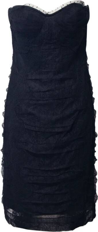 Dolce & Gabbana Pre-owned Dolce Gabbana Ruched Tube Dress in Black Polyamide Zwart Dames