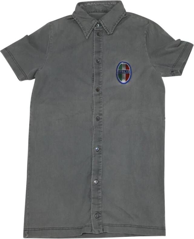 Dolce & Gabbana Pre-owned Dolce Gabbana Short Sleeves Button Front Shirt in Grey Cotton Grijs Heren
