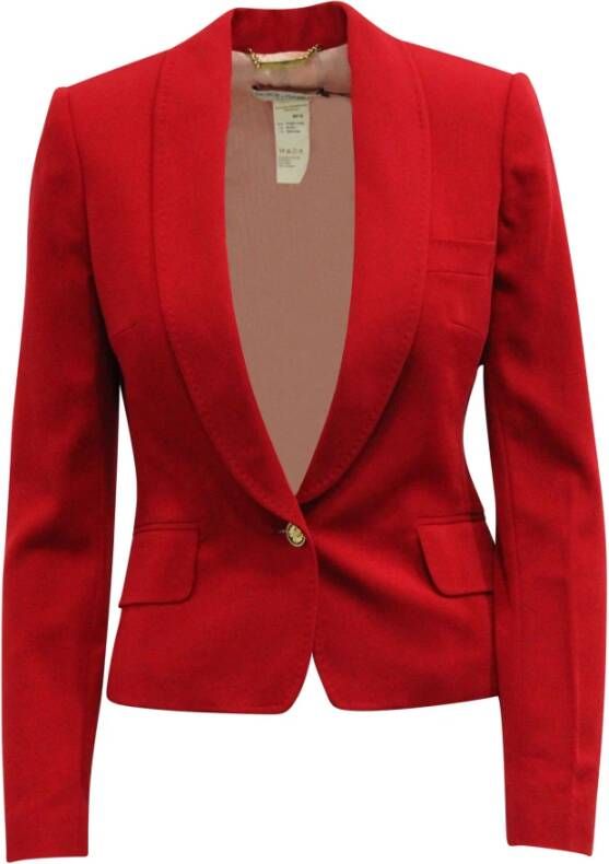 Dolce & Gabbana Pre-owned Dolce Gabbana Single Button Blazer in Red Wool Rood Dames