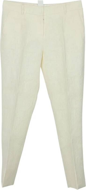 Dolce & Gabbana Pre-owned Dolce Gabbana Slim Fit broek in wit katoen Wit Dames