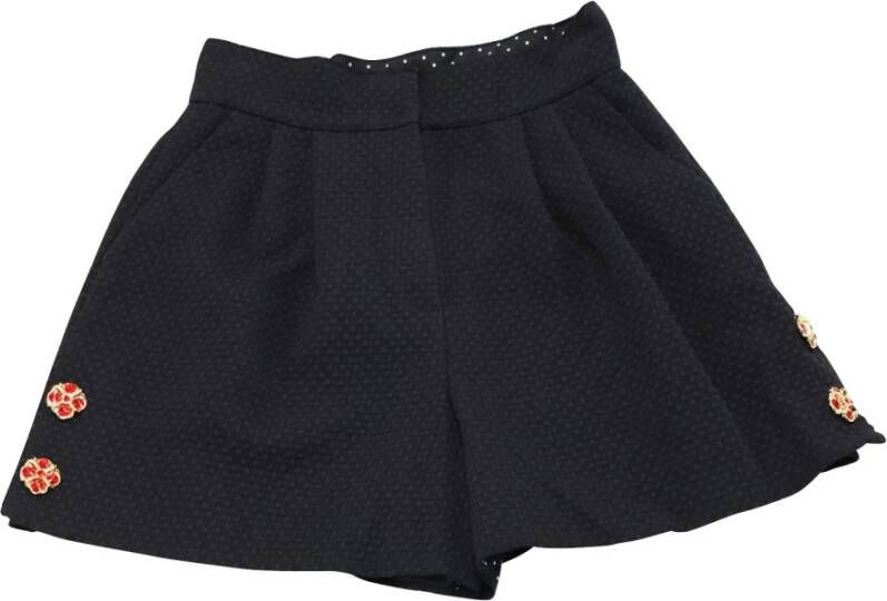 Dolce & Gabbana Pre-owned Dolce Gabbana verfraaide shorts in zwart nylon Zwart Dames