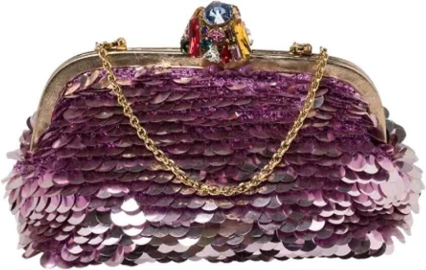 Dolce & Gabbana Pre-owned Fabric clutches Roze Dames