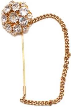 Dolce & Gabbana Pre-owned Gold Tone Crystal Embellished Hat Pin Geel Dames