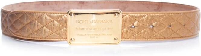 Dolce & Gabbana Pre-owned leather belt Geel Dames