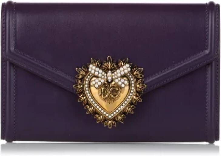 Dolce & Gabbana Pre-owned Leather crossbody-bags Purple Dames
