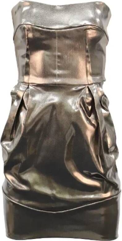 Dolce & Gabbana Pre-owned Leather dresses Grijs Dames