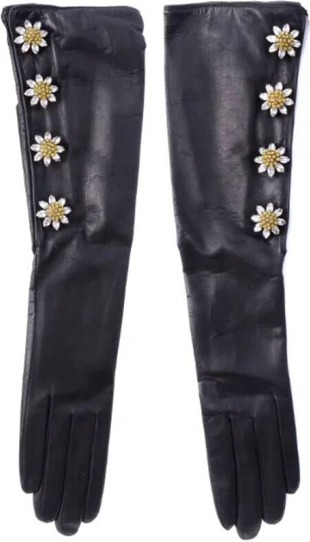 Dolce & Gabbana Pre-owned Leather gloves Zwart Dames