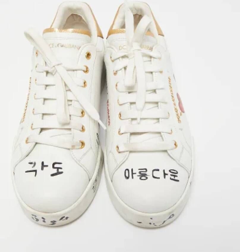 Dolce & Gabbana Pre-owned Leather sneakers White Dames