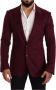 Dolce & Gabbana Pre-owned Maroon Cashmere Slim Fit Coat Jacket Blazer Rood Heren - Thumbnail 1