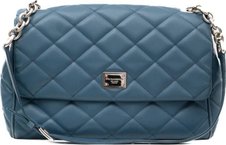 Dolce & Gabbana Pre-owned Pre-owned Blue Leather Quilted Bag Blauw Dames