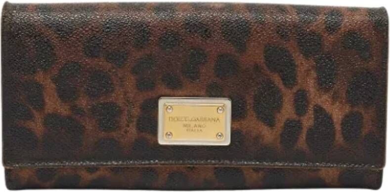 Dolce & Gabbana Pre-owned Coated canvas wallets Bruin Dames