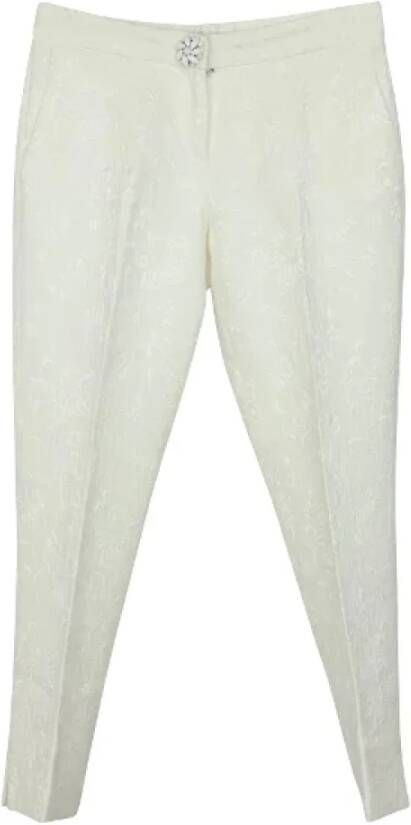 Dolce & Gabbana Pre-owned Cotton Trousers White Dames
