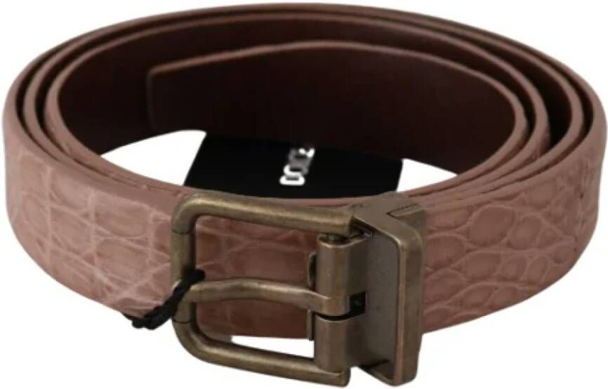 Dolce & Gabbana Pre-owned Leather belts Beige Heren