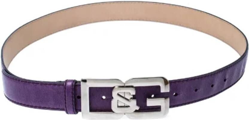 Dolce & Gabbana Pre-owned Leather belts Purple Dames
