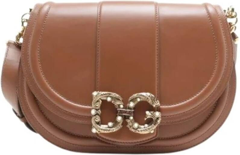 Dolce & Gabbana Pre-owned Pre-owned Leather crossbody-bags Bruin Dames
