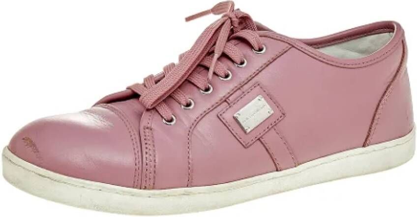 Dolce & Gabbana Pre-owned Leather sneakers Roze Dames