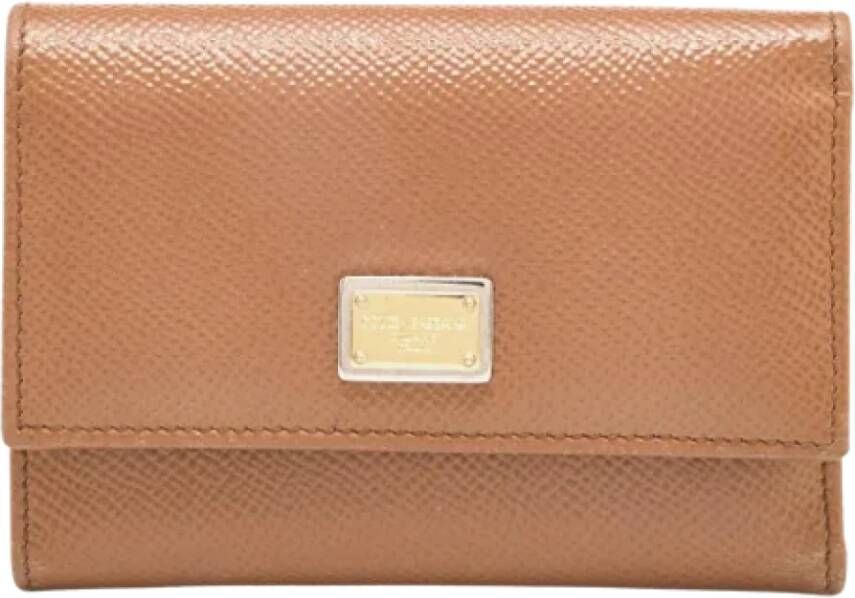 Dolce & Gabbana Pre-owned Leather wallets Beige Dames