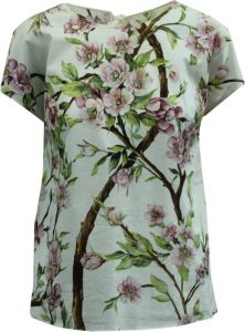 Dolce & Gabbana Pre-owned Pre-owned Pink Cherry Blossom Print in Cotton Wit Dames
