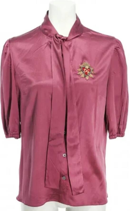 Dolce & Gabbana Pre-owned Satin tops Purple Dames